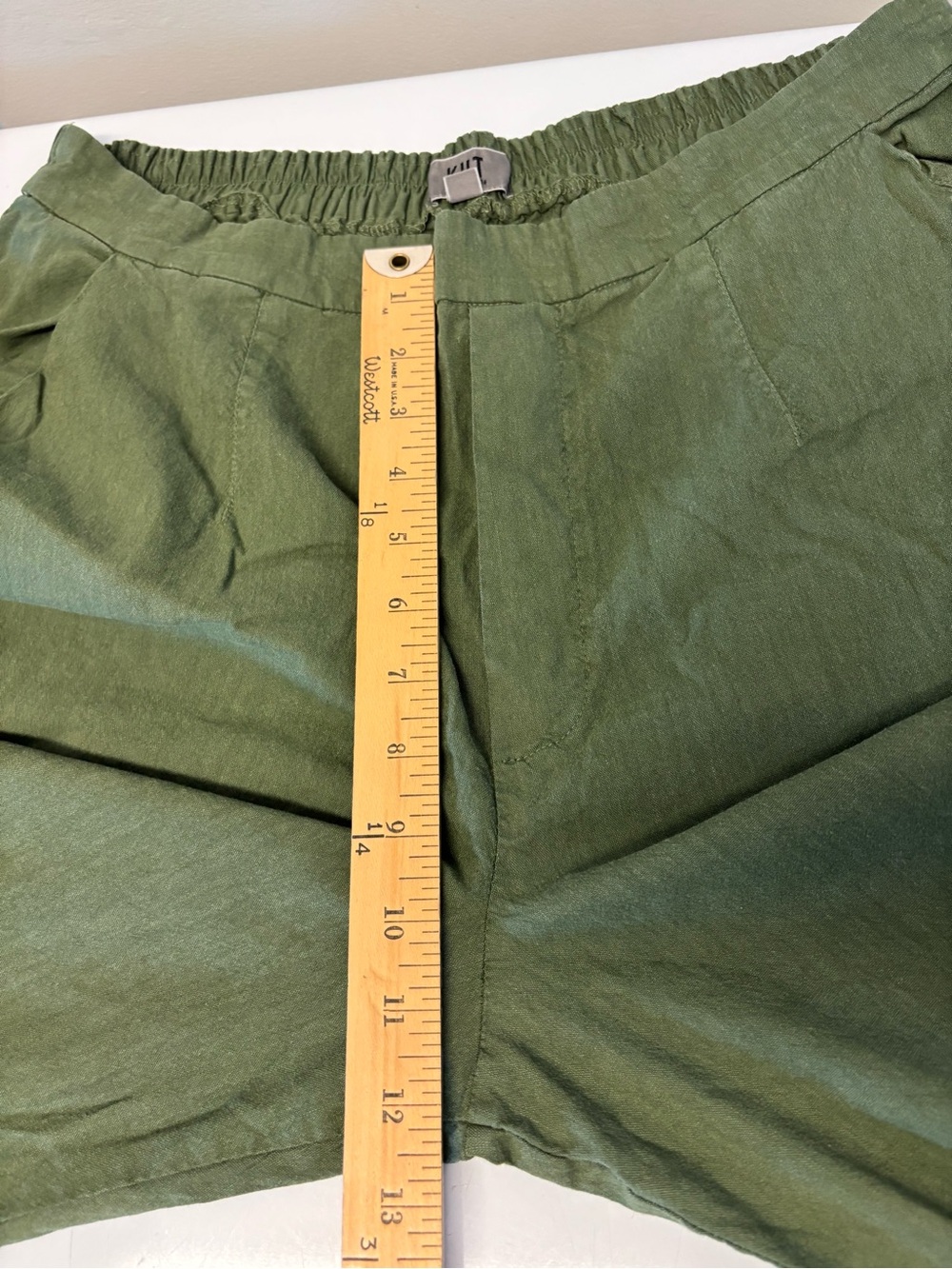 Kut From The Kloth Pull On Wide Leg Linen Blend Green Pants Women’s Size Large - Picture 9 of 12